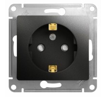 Glossa Антрацит Розетка с заземлением со шторками, 16А  GSL000745  SE