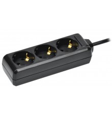 Удлинитель У03 3 места с/з 3м 3х1мм2 16А 250В чер.  WYP10-16-03-03-Z-K02  IEK