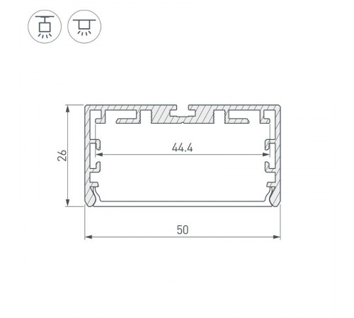 Профиль PLS-LOCK-W50-SMT-2000 ANOD (arlight, Алюминий)  033772  Arlight