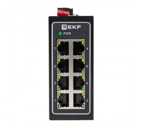 Промышленный неуправляемый коммутатор U-8T, 8 портов 10/100Base-T(X) RJ45, монтаж на динрейку TSX TSX-U-8TEKF