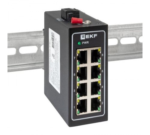 Промышленный неуправляемый коммутатор U-8T, 8 портов 10/100Base-T(X) RJ45, монтаж на динрейку TSX TSX-U-8TEKF