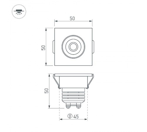 Светодиодный светильник LTM-S50x50WH 5W Day White 25deg  020758  Arlight