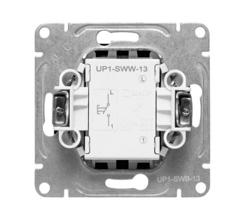 Механизм выключателя, одноклавишный, кнопочный, чёрный Эпика EKF  UP1-SWB-13  EKF