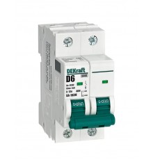 Выключатель автоматический без теплозащиты двухполюсный ВА-103М2P 6А характеристика D 6кА  12545DEK  Dekraft
