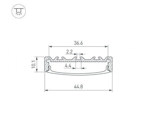 Профиль с экраном ALU-SUPER-H10-2000 ANOD+FROST  014865  Arlight