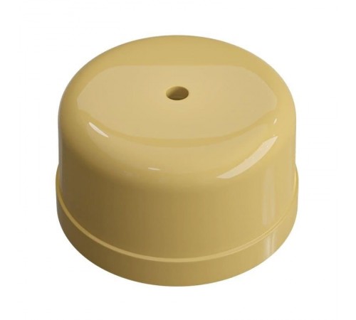 Коробка распределительная пластиковая D78мм, высота 43мм, IP20, цвет - песочное золото, серия УСАДЬБА, ТМ МЕЗОНИНЪ