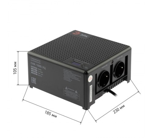 Стабилизатор напряжения   CНК-1000-УЦ компактный универсальный, 140-260В/220В, 1000ВА  Б0051110  ЭРА