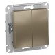 AtlasDesign Шампань Переключатель 2-клавишный сх.6, 10АХ, механизм  ATN000565  SE
