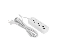 Удлинитель 3 гнезда, 5м, 2х0,75мм, б/з, белый  13-4207  PROconnect
