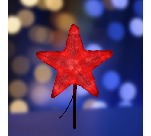 Акриловая светодиодная фигура "Звезда" 50см, 160 светодиодов, красная,  513-452  NEON-NIGHT
