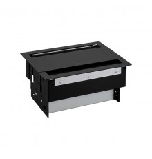 Simon S400 Двухсторонний Врезной розеточный блок с крышкой, ввод щетка, 2x2P+E, 6 пустых модулей, черный, S400  46401000-138  Simon