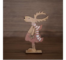 Деревянная фигурка "Рождественский Олень" Розовый 10,5*4*18 см  504-006  NEON-NIGHT