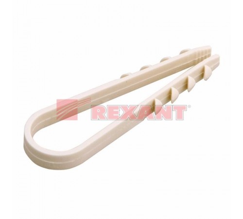 Дюбель-хомут нейлоновый 11-18 мм, белый, упаковка 100 шт.  07-4502  REXANT
