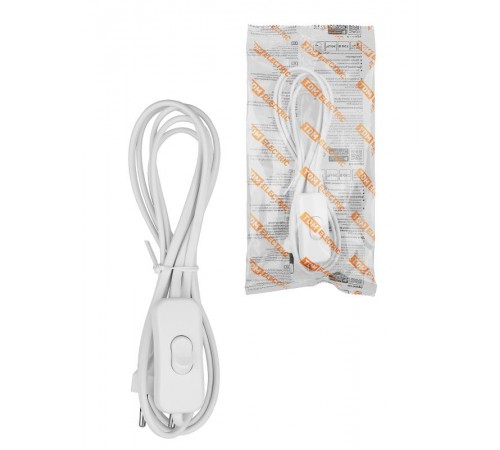 Шнур для БРА с выключателем ШВВП 2х0,5 мм2 1,8 м белый  SQ1305-1002  TDM