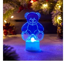 Фигура светодиодная на подставке "Мишка 2D", RGB  501-047  NEON-NIGHT