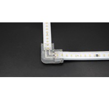 Соединитель жесткий пластиковый L-образный для ленты AC230V IP20 (упаковка 10 шт)  V4-R0-00.0049.STR-0001  VARTON