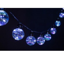 Садовая гирлянда  ERASF23-22 Радужные лампочки на солнечной батарее 3,8 м (длина рабочей части 1,8 метров) 10 LED  Б0062371  ЭРА