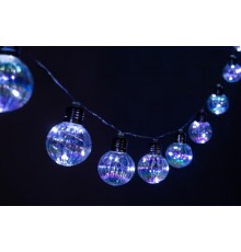 Садовая гирлянда  ERASF23-22 Радужные лампочки на солнечной батарее 3,8 м (длина рабочей части 1,8 метров) 10 LED  Б0062371  ЭРА