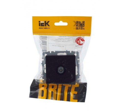 BRITE Розетка TV оконечная РТВ11-0-БрЧ черный  BR-A10-O-K02  IEK