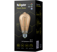 Лампа светодиодная управляемая "Умный дом" NLL-F-ST64-8-230-WWW-E27-GD-WIFI  80555   Navigator