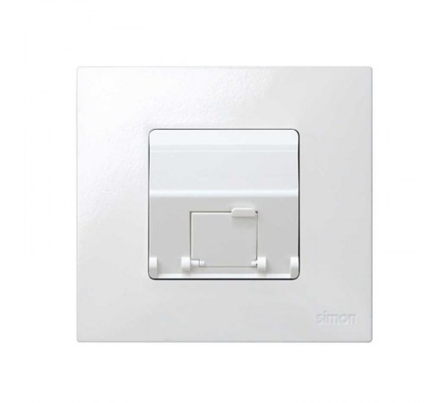 Simon 27 Адаптер со шторками на 1 коннектор AMP (UTP, FTP), SYSTYMAX (RJ12, UTP), широкий модуль, S27, белый  27081-35  Simon