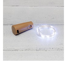 Гирлянда Роса с пробкой 2 м, 20 LED, белое свечение, 3хLR44 в комплекте  302-025  NEON-NIGHT