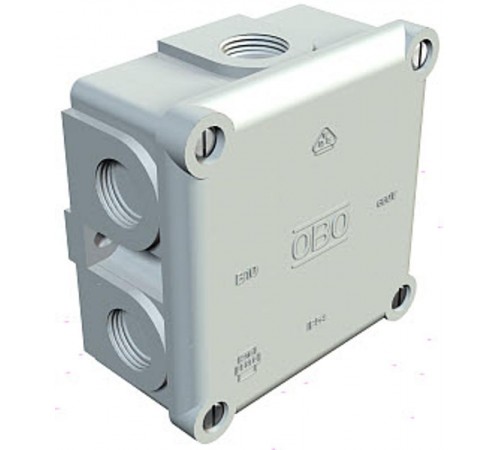 Коробка распределительная B10, 91x91x51 мм, с резьбой и клеммой (B 10 M 5)  2002140  OBO Bettermann