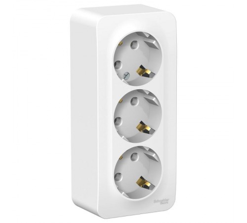 Blanca Белый О/У с изолирующей пластиной Розетка 3-ая с заземлением без шторок 16А, 250В  BLNRA010311  SE