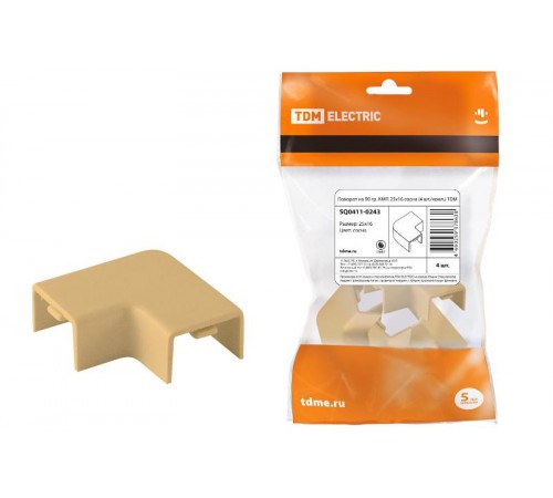 Поворот на 90 гр. КМП 25х16 сосна (4 шт./комп.)  SQ0411-0243  TDM