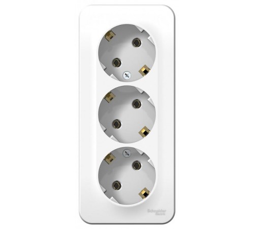 Blanca Белый О/У с изолирующей пластиной Розетка 3-ая с заземлением без шторок 16А, 250В  BLNRA010311  SE