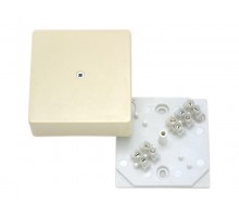 Коробка распределительная 75х75х30 с клеммником, слоновая кость  КРК2702 02  HEGEL