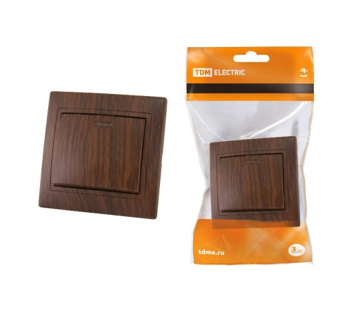 Выключатель 1 кл. с подсветкой 10А "ЭКО" (бук) "Таймыр"  SQ1814-0304  TDM