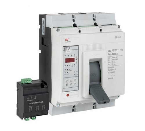 Выключатель автоматический AV POWER-5/3 1600А 70kA ETU4.2 AVERES  mccb-53-1600M-4.2-av  EKF