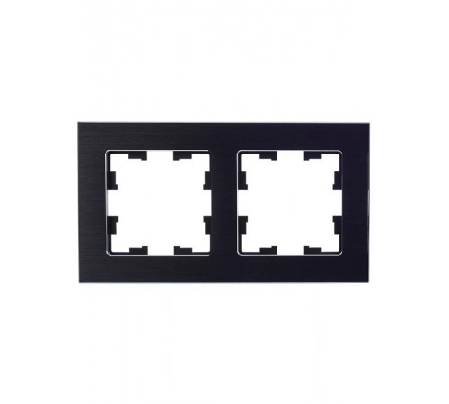BRITE Рамка 2-ая РУ-2-1-БрЧ металл черный  BR-M22-M-K02  IEK