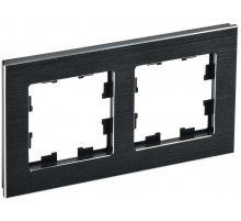 BRITE Рамка 2-ая РУ-2-1-БрЧ металл черный  BR-M22-M-K02  IEK