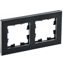 BRITE Рамка 2-ая РУ-2-1-БрЧ металл черный  BR-M22-M-K02  IEK