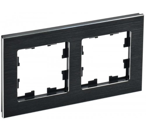 BRITE Рамка 2-ая РУ-2-1-БрЧ металл черный  BR-M22-M-K02  IEK