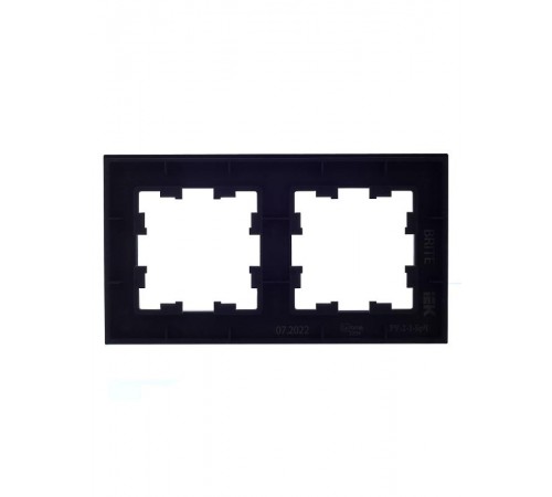 BRITE Рамка 2-ая РУ-2-1-БрЧ металл черный  BR-M22-M-K02  IEK