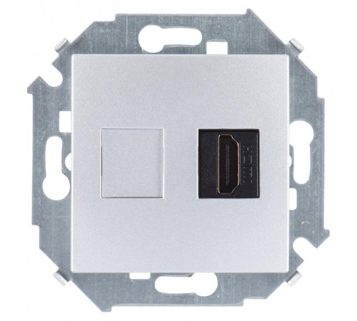 Simon 15 Алюминий Розетка HDMI  1591407-033  Simon
