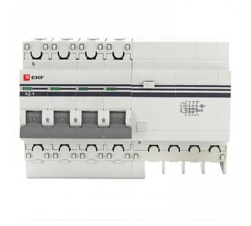 Выключатель автоматический дифференциального тока АД-4 4п 25А C 30мА тип AC (8 мод.) PROxima (электронный)  DA4-25-30-pro  EKF