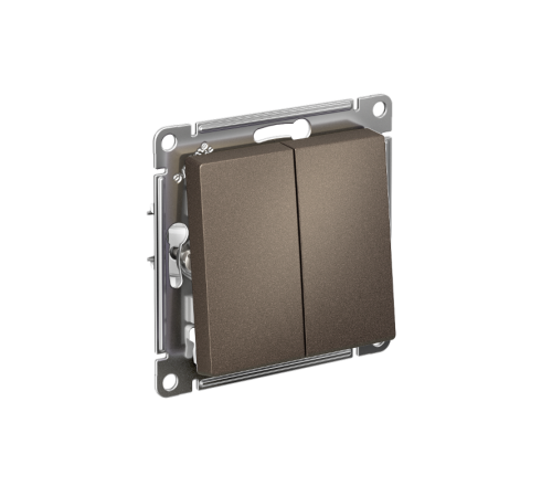 AtlasDesign Мокко Выключатель 2-клавишный с самовозвратом, сх.2, 10А, механизм  ATN000617  SE