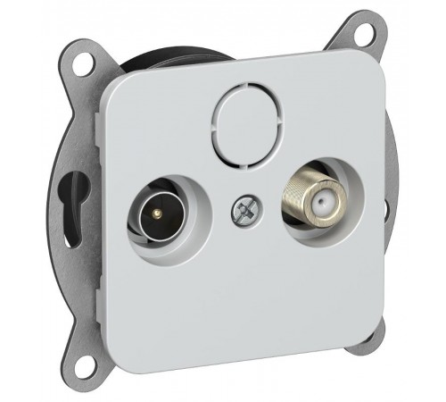 FLITE Розетка 2-ая TV+SAT экр. проходная РТВс-2-1-2-ФлЖ жемчуг  FI-AF23-P-K36  IEK