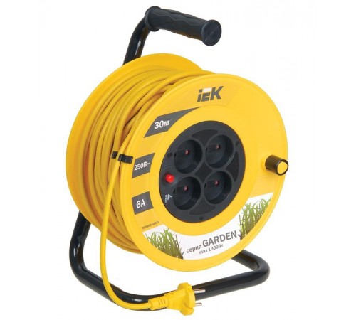 Удлинитель на катушке УК30 с т/з 4 места 2Р/30м 2х0,75 мм2 "Garden"  WKP23-06-04-30  IEK