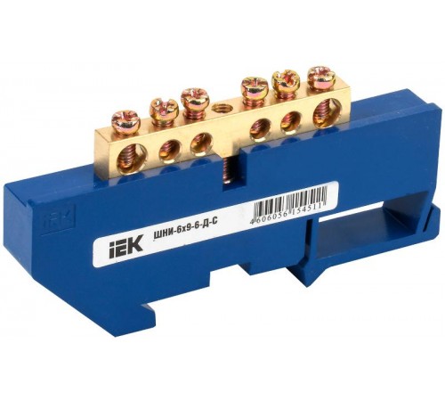 Шина N ноль на DIN-изоляторе ШНИ-6х9-6-Д-С  YNN10-69-6D-K07  IEK