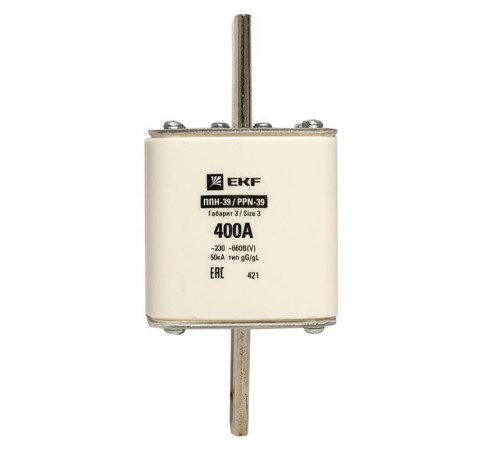 Плавкая вставка ППН-39 630/400А габарит 3  fus-39/630/400  EKF