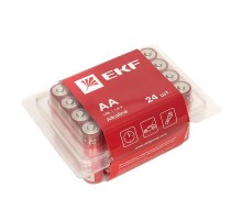 Батарейка алкалиновая типа АА(LR6) пластиковый бокс 24шт.  LR6-BOX24  EKF