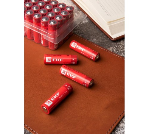 Батарейка алкалиновая типа АА(LR6) пластиковый бокс 24шт.  LR6-BOX24  EKF