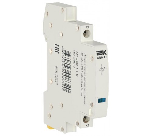 ARMAT Лампа индикаторная одинарная LED 110-230В AC голубая  AR-LED-1-1-B  IEK