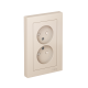 AtlasDesign Бежевый Розетка без заземления двойная, со шторками,16А, (в сборе с рамкой)  ATN000222  SE