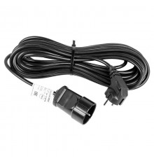 Удлинитель-шнур ПВС 3х0.75, 10 м, с/з, 6 А, 1300 Вт, IP44, черный (Сделано в России)  11-7089  REXANT